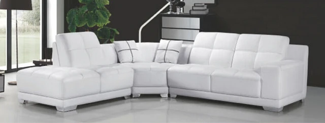 Lizz Wooden Modern Furniture L Shape Leather Sofa White Corner Lizz Wooden Modern Furniture L Shape Leather Sofa White Corner 5seats Double
