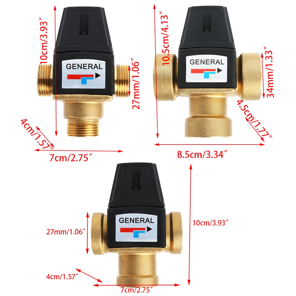 3 ходовой латунный DN20/DN25 Мужской Женский резьба воды термостатический смесительный клапан 3/" 1"