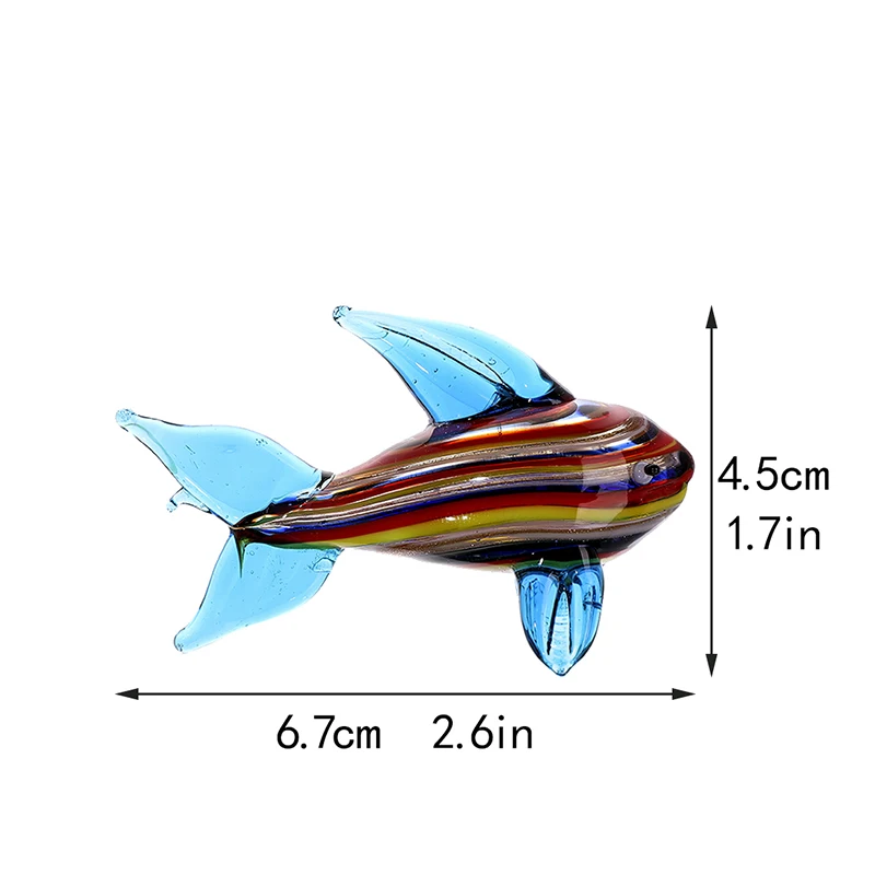 H& D, цветные стеклянные фигурки акулы, домашний декор, муранское произведение искусства, хрустальная мебель, ручная работа, фигурка аквариума, Декор, набор из 2