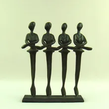 Классическая Статуэтка свинка железная четыре маленьких лебедя балерины скульптура абстрактный Металл балет девушки фигурка украшения Ремесло Украшение