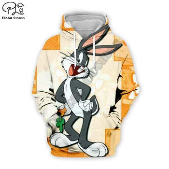 

Men Cartoon Looney tunes collage print Bugs Bunny 3d hoodies Sweatshirts zipper unisex casual Pullovers autumn jackets tracksuit