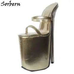 Sorbern/экстремальные туфли без задника на высоком каблуке 25 см; женские шлепанцы на тонком ремешке; летние туфли без застежки; босоножки на