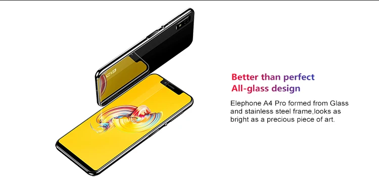 ELEPHONE A4 PRO 4GB RAM 64GB ROM MTK6763 2.0GHz Octa Core 5.85 Inch HD+ Full Screen Side Fingerprint Android 8.1 4G LTE Smartphone