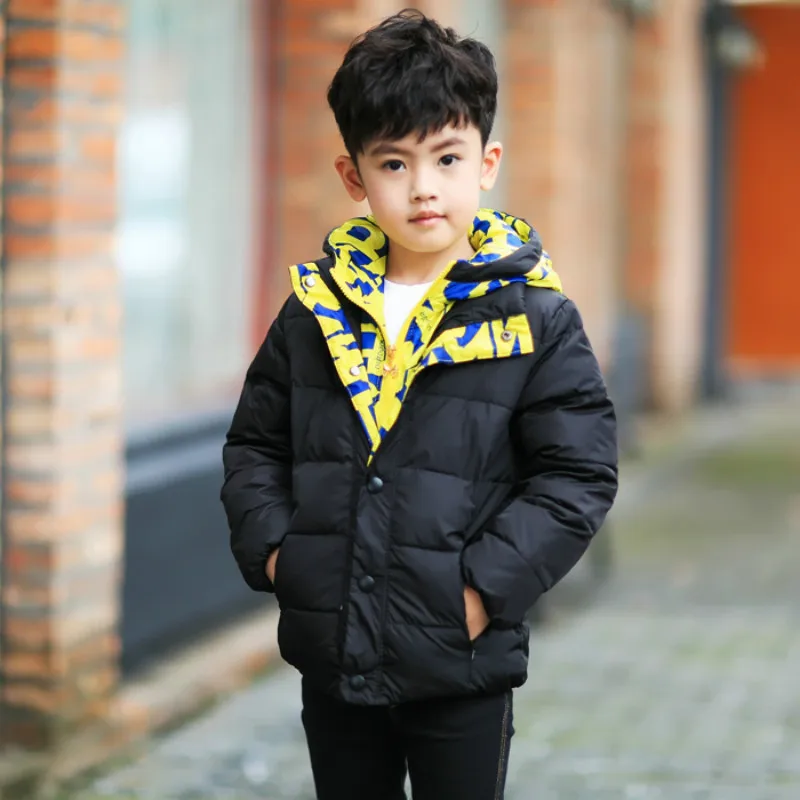 

New brand winter down coat boys child short design thickening children's clothing baby kids down jacket parkas for kids 120-150