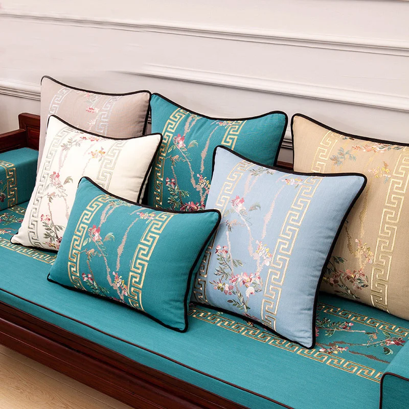 

Classical Embroidery Cushion Cover Cotton Linen Birds Geometry Car Covers Cojines Almofada Christmas Decorations For Home Pillow