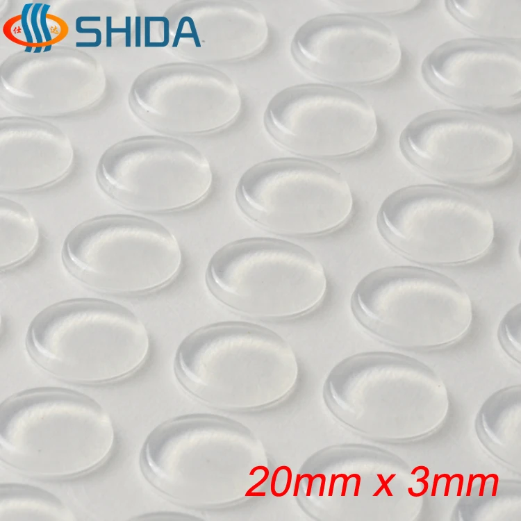 100pcs 20*3mm self adhesive soft clear silicone rubber feet pads high