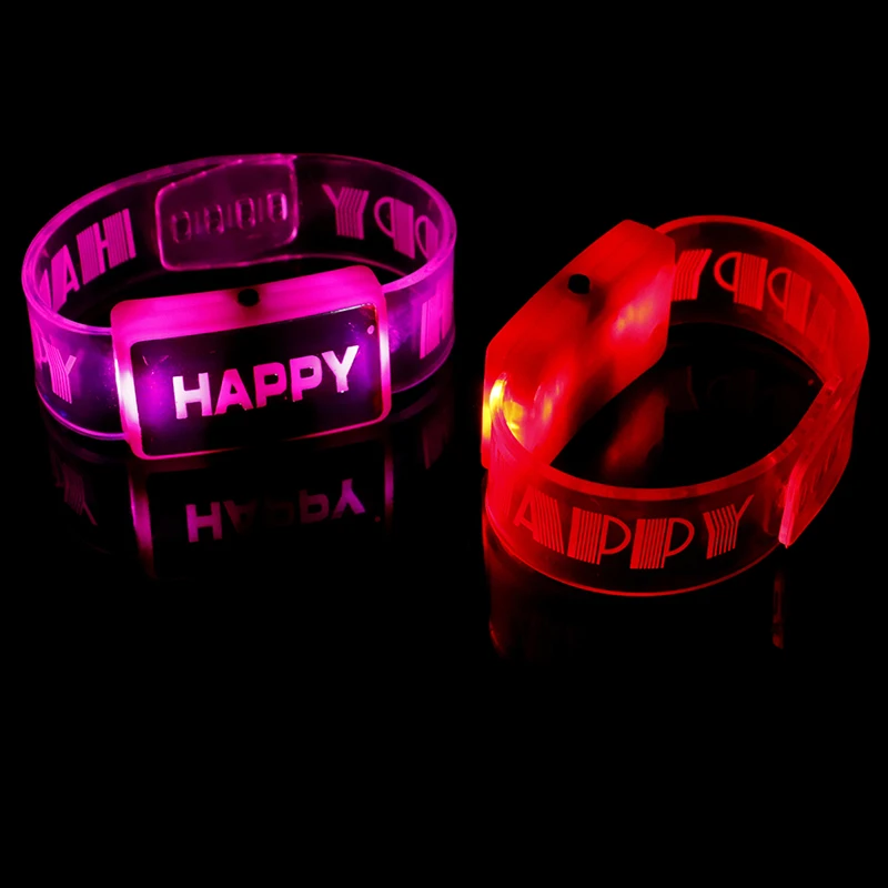 Electric Light Up Luminous Flashing Happy Bracelet Festival Rave Children Watch Led Lighting Toy|Светящиеся в темноте