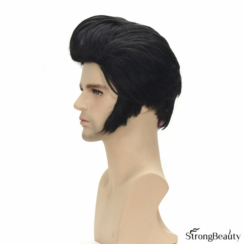 SMIFFYS Parrucca Con Ciuffo Da Elvis Anni '50, Nera, Con Basette - Foto 9