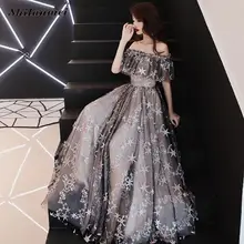Модное Вечернее платье с аппликацией в виде звезд, женское длинное платье с открытыми плечами, женские платья с высокой талией, шифоновое летнее платье XXL