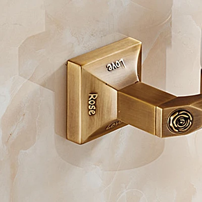 XOXO настенный золотой Латунный одиночный полотенцесушитель художественный резной стиль ванной держатель аксессуаров для ванной 17024 г - Цвет: antique