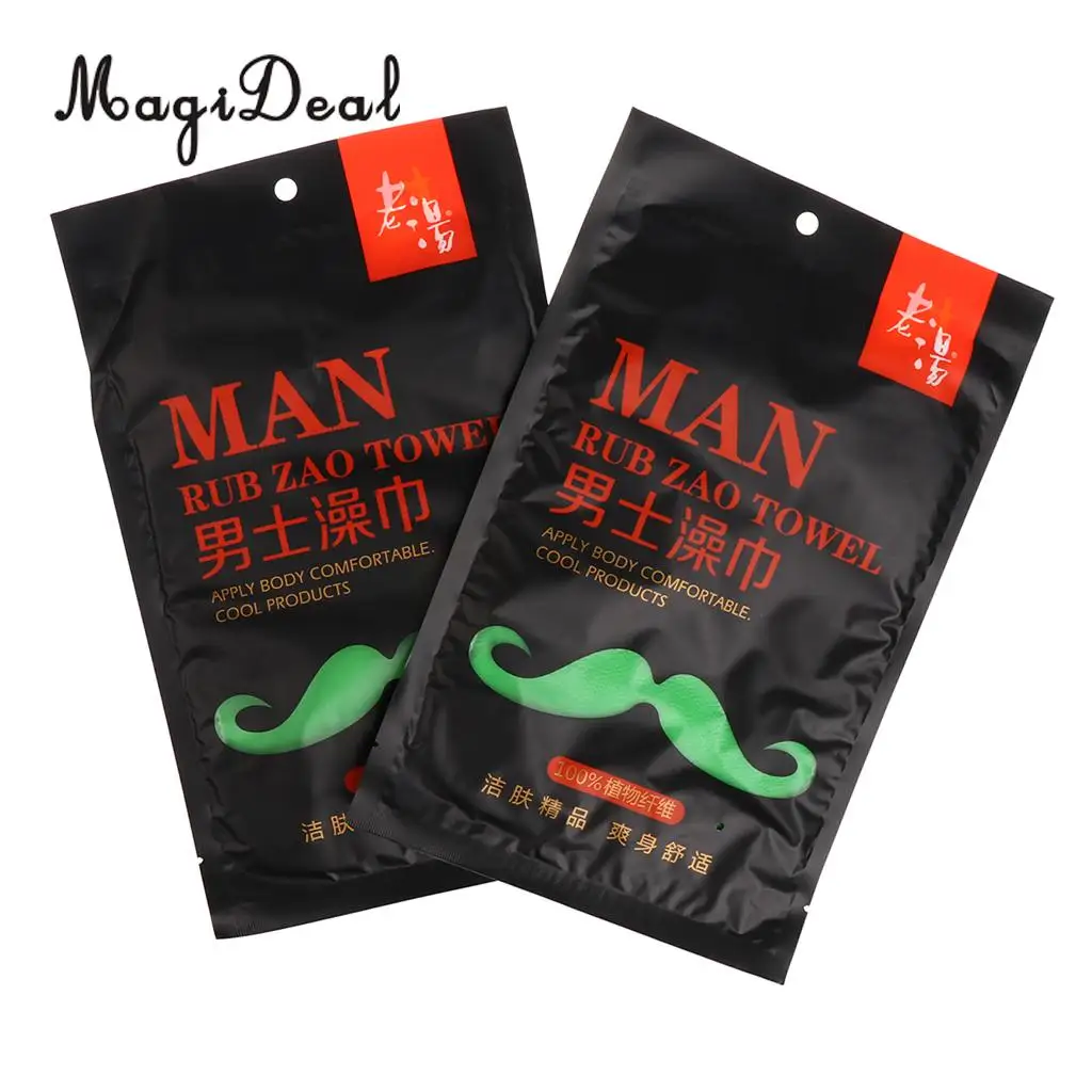 2 Pieces Men Bath Washcloths Skin Care Exfoliator Glove Shower Body Wash Scrubber Clean Brush Mitt