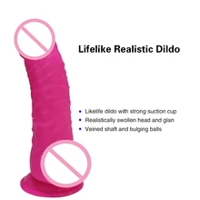bigbanan 7.5″ PVC Lifelike Dildo Realistic Cock Penis With Handsfree Suction Cup For Women Adult Beginners’ Vibe adult sex toys
