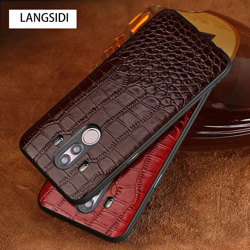 For Huawei Mate 10 LANGSIDI Top Genuine Leather Back Cover Phone Case Pro Luxury Mobile | Мобильные телефоны и аксессуары