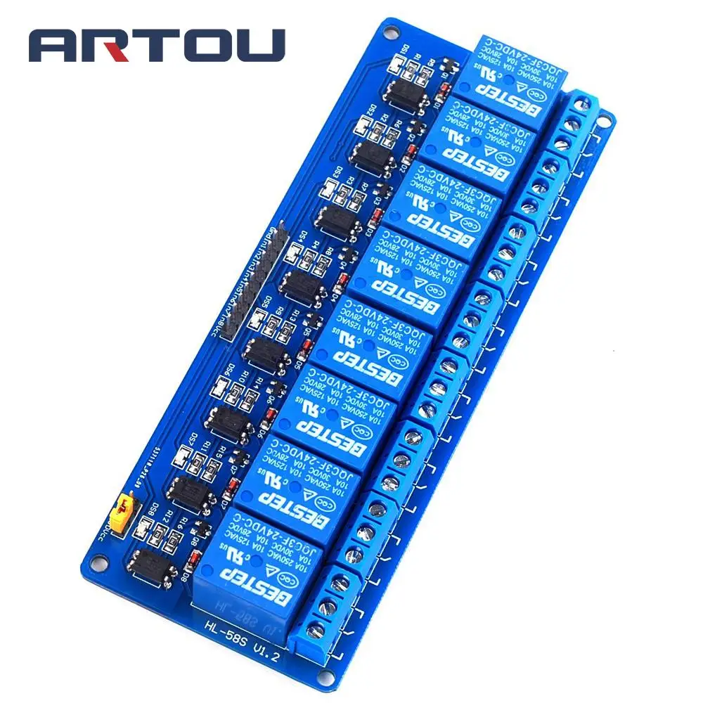 

10PCS 24V 8 Channel Relay Module Relay Expansion Board Low Level Triggered 8Channel Relay Module