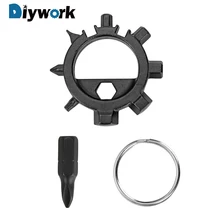 DIYWORK многофункциональные инструменты 12 функций Отвертка открывалка для бутылок брелок для ремонта велосипеда ручные инструменты
