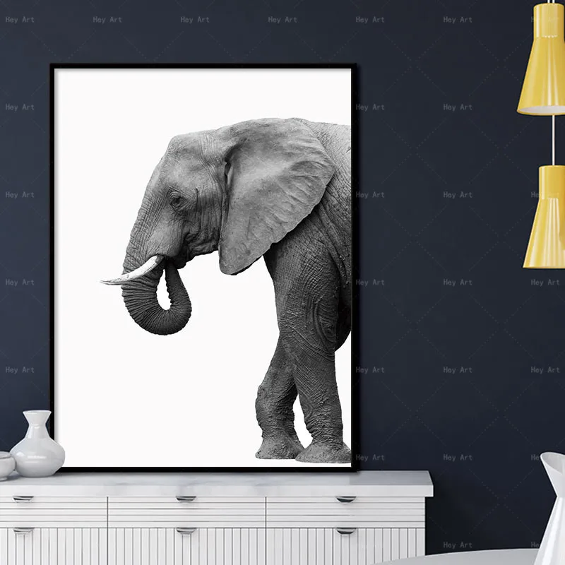 Настенная художественная картина животные постеры принты слон лошадь и тигр без рамки холст живопись произведение искусства для стен гостиной