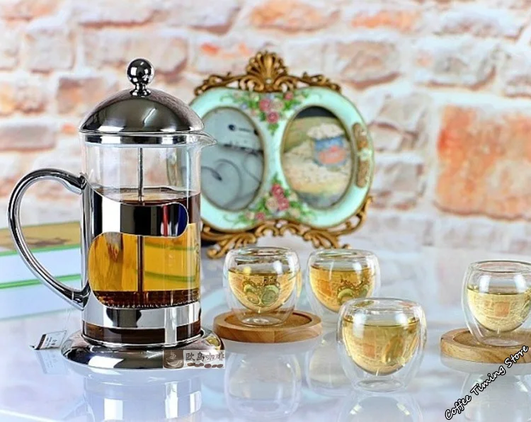 Многофункциональный французский чайник-пресс 304 из нержавеющей стали стеклянный кофе-воздушно-пресс Ароматизированный Чай, молоко, капучино, гейзерная кофеварка, кафе