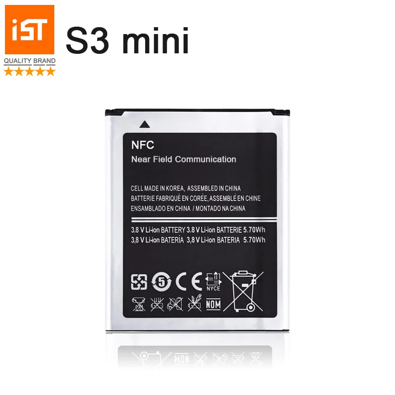 

2019 New 100% IST Original Mobile Phone Battery For Samsung Galaxy S3 Mini i8190 i8160 High Quality Replacement Battery