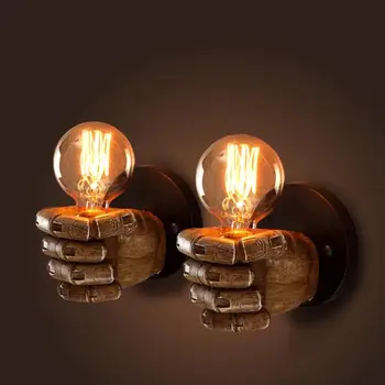 

AKDSteel Retro Creative Fist Shape Wall Light E27 Lamp Holder Industrial Style Wall Lamp New Year Decoration for Home Bar vanity