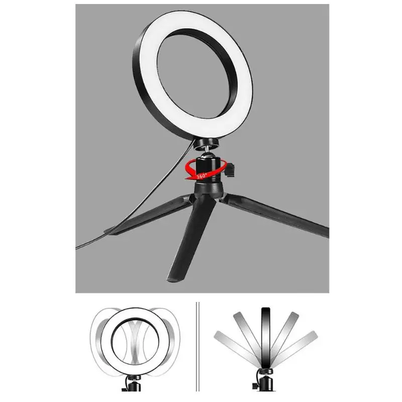 Модный 26 см Dimmable светодиодный студийный фотоаппарат кольцо свет видео свет круглая лампа с треногой для смартфона iPhone селфи Live Show