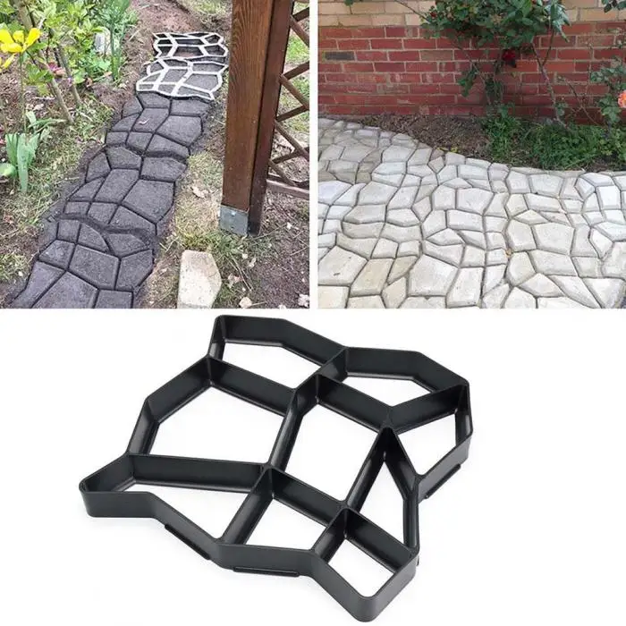 Сад DIY Пластиковый путь производитель тротуара модель бетон шаговый камень цемент плесень кирпич 2019YU-Home