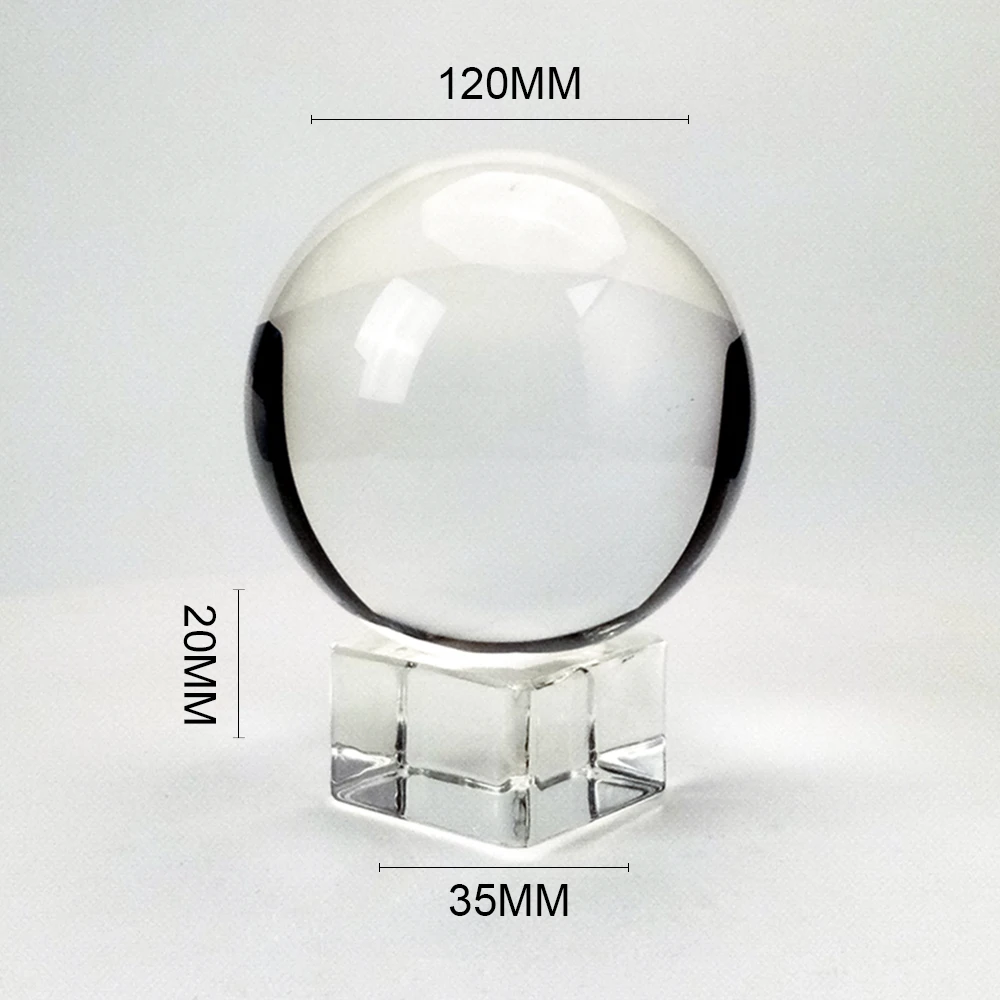 Crystal Balls 60mm/70mm/80mm/100mm/120mm Clear with Free Stand K9 Crystal Glass Ball for Photography Prop