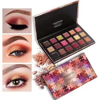 

Makeup eyeshadow Palette Professional 18 Color Shimmer Matte Eye Shadow Pigments VERONNI Maquiagem Glitter Eyeshadow Pallete