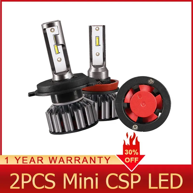 

ROADOT 2X Mini Car Headlight Bulbs H1 H3 H4 H7 H11 H8 H9 9005 9006 8000LM 6000K 50W Car Light Luces Led Para Auto nebbia faros