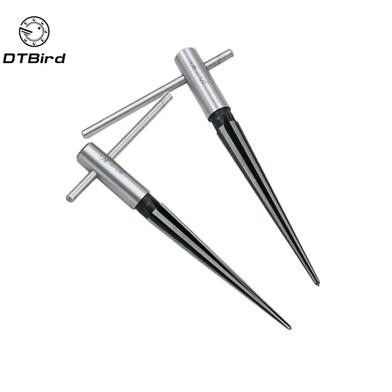 

3-13mm 6 Fluted Bridge Pin Hole Tapered Woodworker Cutting Tool Pin Hole Handheld Reamer T Handle Tapered Chamfer Reaming DT6