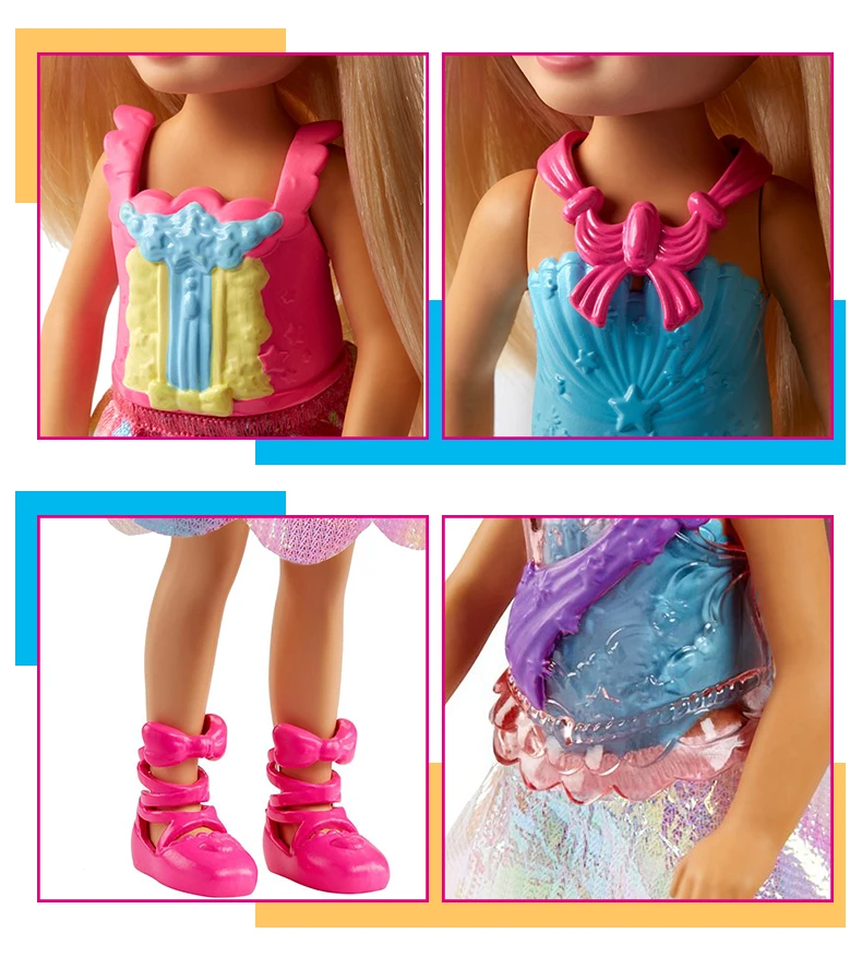 Бренд Барби, забавная сказочная Кукла Барби Dreamtopia, 3 шт., одежда, наряды, кукла, детская игрушка FJD00 Boneca для детей, подарок на день рождения