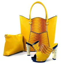2016 Italian Shoes With Matching Bag High Quality Italy Shoe And Bag set For wedding and