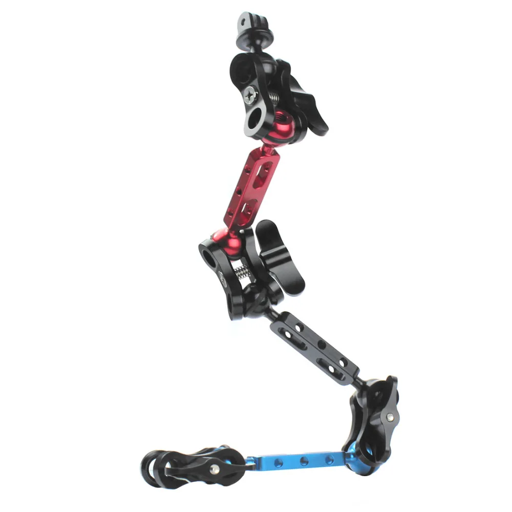 Lightweight Aluminum Alloy Butterfly Clip Joint Clamp Tripod Mount Kit for Gopro Hero4 Diving Lights Arm Ball FS F15298 Phone/ Tripod