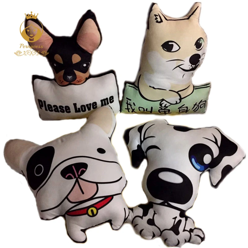 

INS Popular 3D Simulation Dog Expression Pack Pillow, Shar Pei Akitas Chihuahua Plush Stuffed Cushions, Creative Home Hecoration