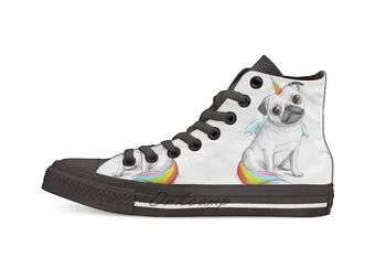 

Pug unicorn Casual High Top Canvas shoes sneakers Light Walking Shoes