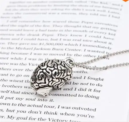 

New Arrival Fashion Necklace Ball Chain Antique Silver Cerebrum Lung 2 Styles Human Body Pendant 70.0cm 1 pcs U choose