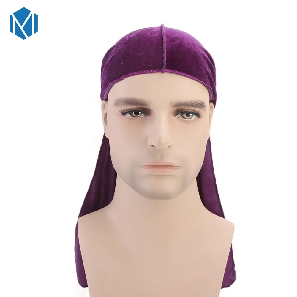 M MISM модная мужская однотонная бархатная бандана Пиратская шапка тюрбан повседневная мужская атласное шелковое дюрагорское аксессуары для волос