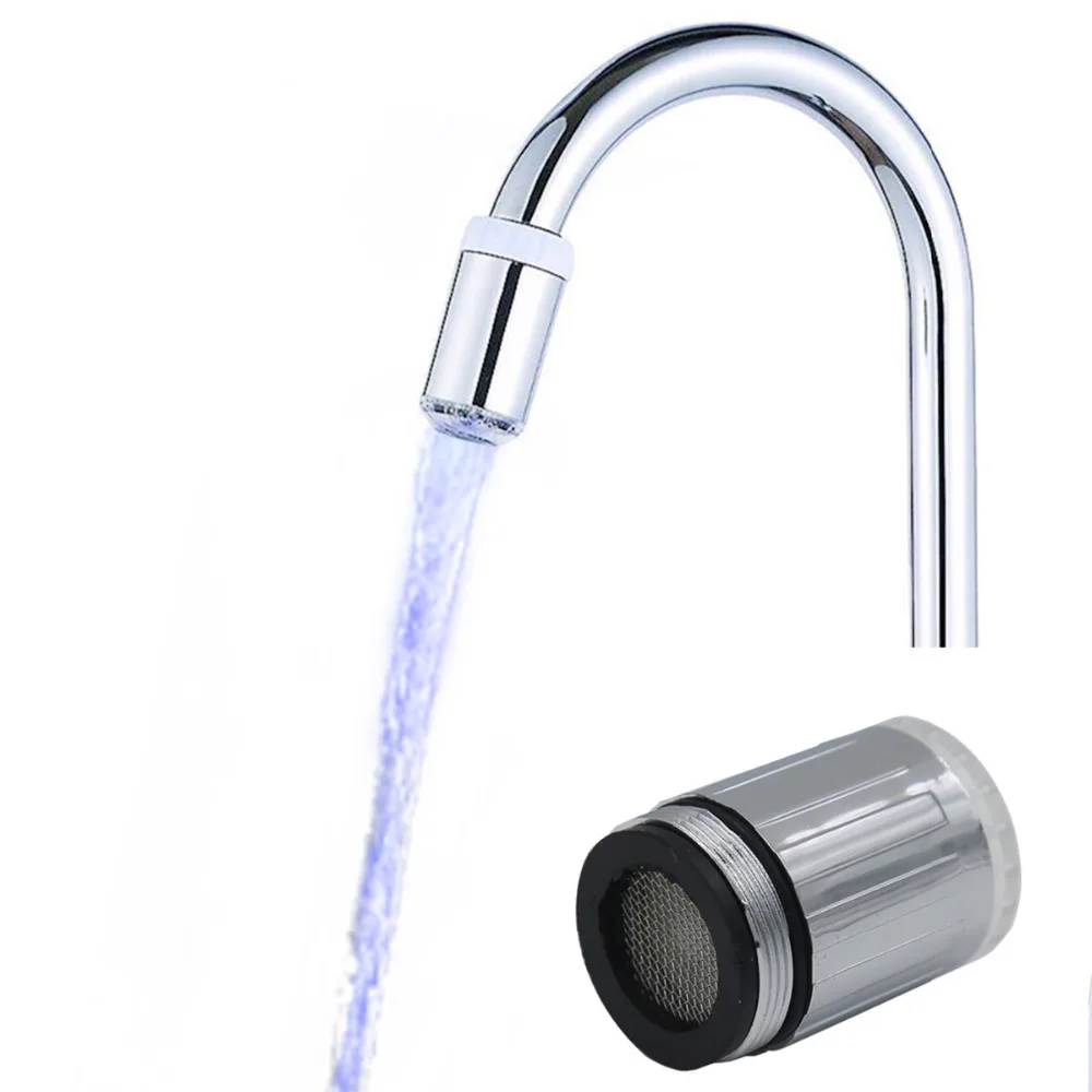 

New mini 3 Colors Changing Automatic Temperature TEMP Sensor LED Light Water Faucet Home Bathroom tap for kitchen 20% off