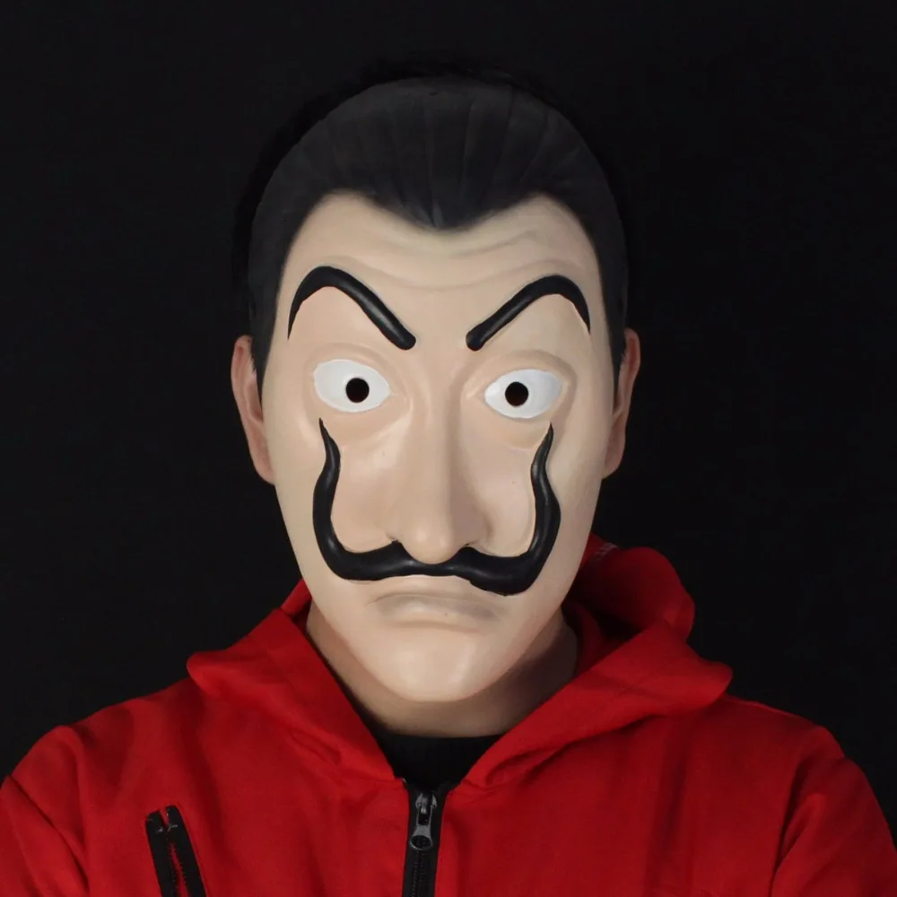 Ла Каса де Papel Salvador Dali Маска Косплей Salvador Dali лицо клоуна маски вечеринка Хэллоуин реквизит