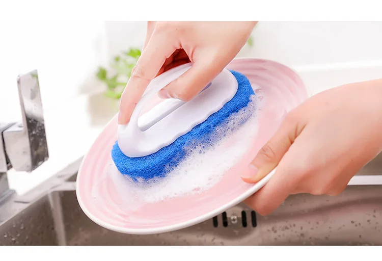 Kitchen Bathroom Toilet Cleaning Glass Wall Cleaning Bath Brush Plastic Sponge Bath Bottom Kitchen Accessories Cleaning Tools