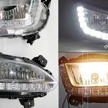 2 шт./компл. Водонепроницаемый в дневное время вождения Бег огни Светодиодный дневные ходовые огни для 2013 hyundai santa fe ix45, противотуманная фара