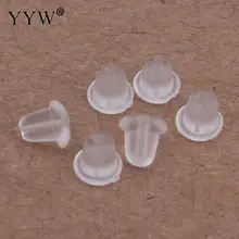 200 шт., серьги, ювелирные аксессуары, силиконовые в виде пули, пластиковые серьги, заглушки/блокированные серьги, задняя фурнитура для серег-гвоздики