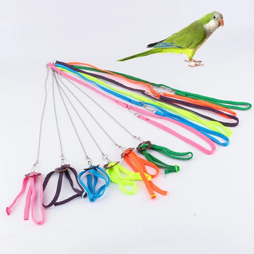 

Pet Parrot Bird Harness & Leash Adjustable Light Soft Fashion Random Color Birds Tools