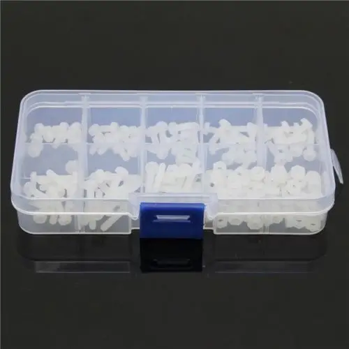 160Pcs White Metric M3 8 Sizes Assortment Stand-off Nylon Screws Bolt & Nuts K