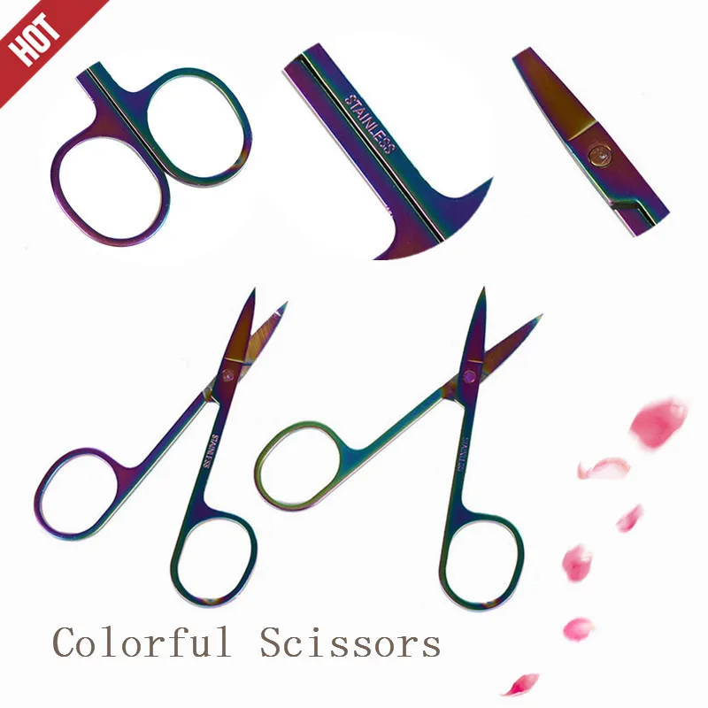 

New Arrivals Colorful Scissors Eyebrow Manicure Scissors Cutter Nail Makeup Tool Useful to cut nails,eyebrow 9.8