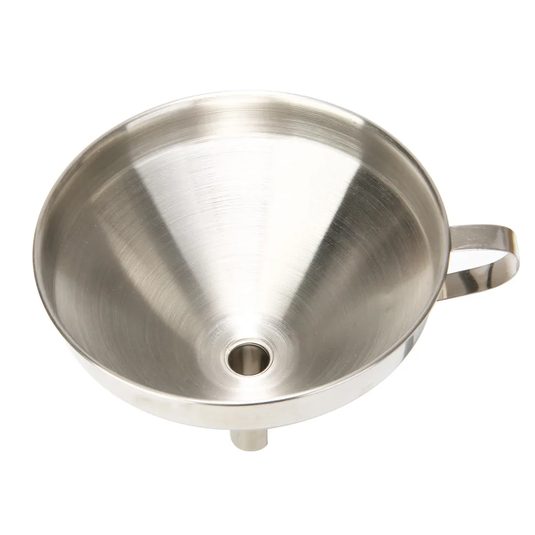 15/13/11cm Stainless Steel Funnel Detachable Wide Mouth Oil Funnel with Strainer Kitchen Filter Experiment Tool