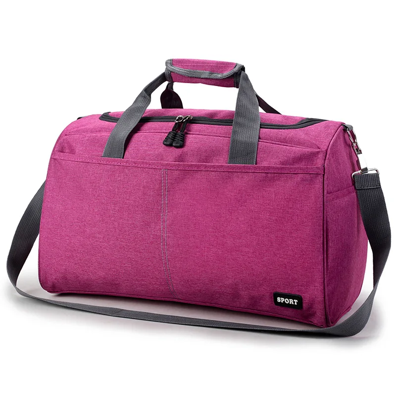 Нейлоновые дорожные сумки для женщин и мужчин, спортивная сумка для ручной клади, Мужская Большая вместительная сумка, спортивная сумка - Цвет: Rose red L size