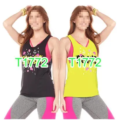 

S M L Woman Dance vest Sunrise Loose Tank racerback pink T1772