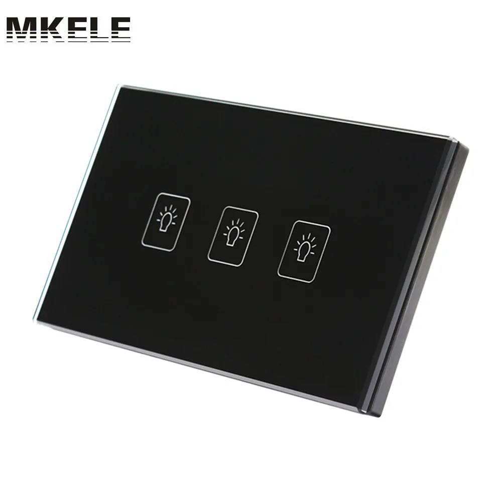 

Touch Switch US Standard 3 Gang 1 Way Light Switch Touch Screen wall switch wall socket for lamp