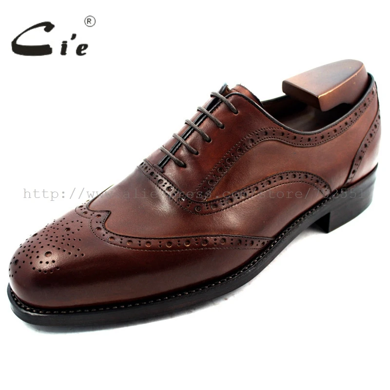 Cie/ ; мужские туфли-оксфорды ручной работы из натуральной телячьей кожи на заказ; темно-коричневый цвет; № OX226