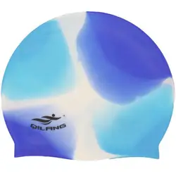 Waterproof High Elastic Silicone Swim Cap - Ear and Hair Protection - One Size (Colorful 10)
